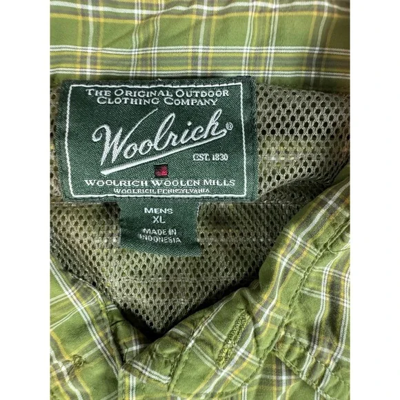 Mens Woolrich Long Sleeve Button Front Shirt Size XL Plaid Hiking KLEP Vented - Picture 2 of 9